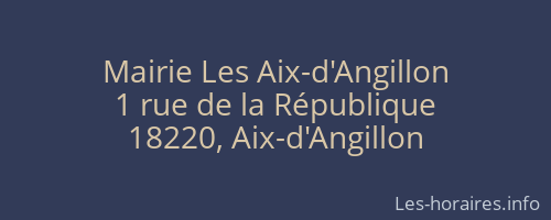 Mairie Les Aix-d'Angillon