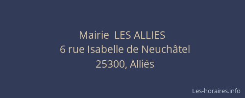 Mairie  LES ALLIES