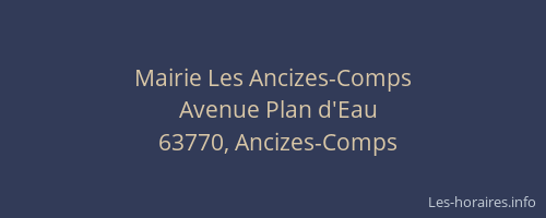 Mairie Les Ancizes-Comps