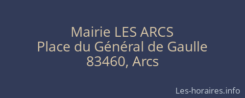 Mairie LES ARCS