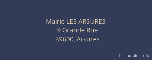 Mairie LES ARSURES