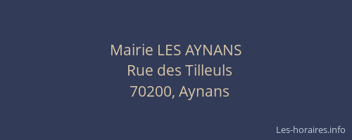 Mairie LES AYNANS