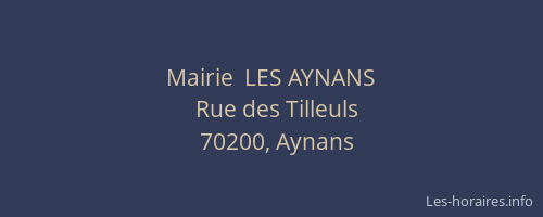 Mairie  LES AYNANS