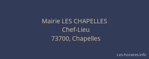 Mairie LES CHAPELLES