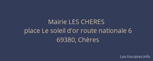 Mairie LES CHERES