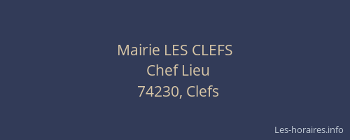 Mairie LES CLEFS