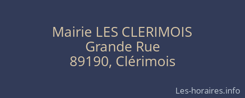 Mairie LES CLERIMOIS