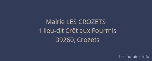 Mairie LES CROZETS