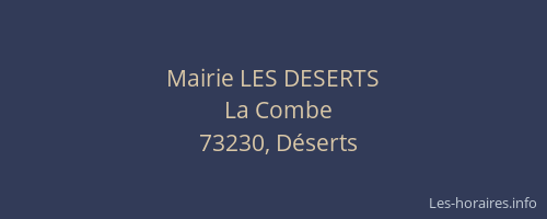 Mairie LES DESERTS