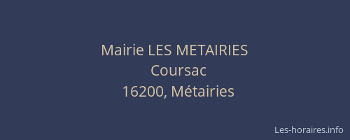 Mairie LES METAIRIES