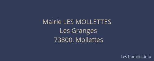 Mairie LES MOLLETTES