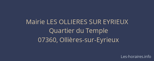 Mairie LES OLLIERES SUR EYRIEUX
