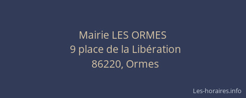 Mairie LES ORMES