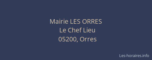 Mairie LES ORRES