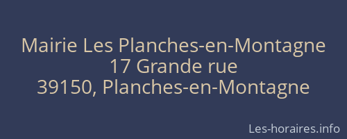 Mairie Les Planches-en-Montagne