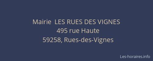 Mairie  LES RUES DES VIGNES