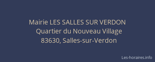 Mairie LES SALLES SUR VERDON