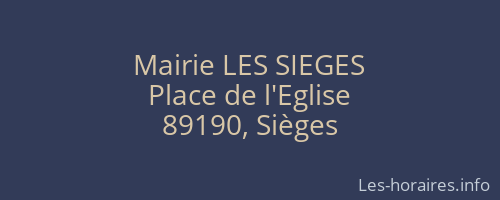 Mairie LES SIEGES