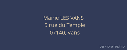 Mairie LES VANS