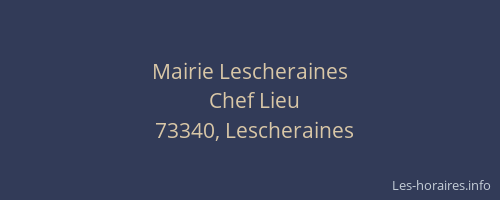 Mairie Lescheraines