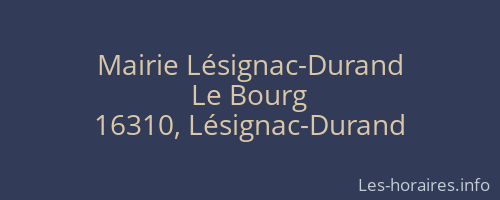 Mairie Lésignac-Durand