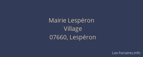 Mairie Lespéron