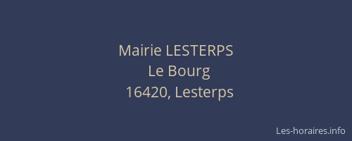 Mairie LESTERPS