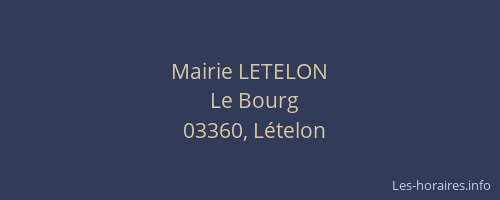 Mairie LETELON