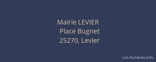 Mairie LEVIER