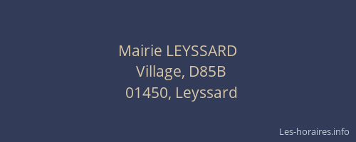 Mairie LEYSSARD