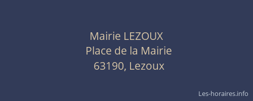 Mairie LEZOUX