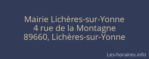 Mairie Lich&egrave;res-sur-Yonne