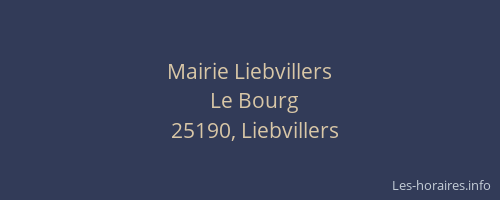 Mairie Liebvillers
