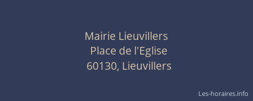 Mairie Lieuvillers