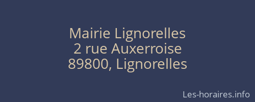 Mairie Lignorelles