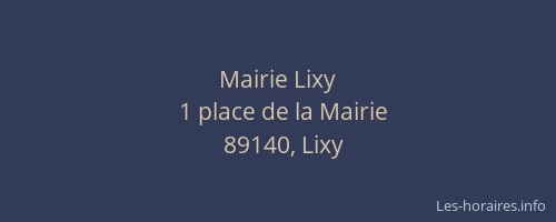 Mairie Lixy