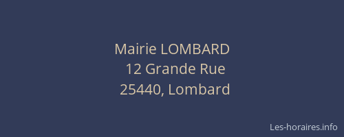 Mairie LOMBARD