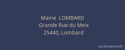 Mairie  LOMBARD