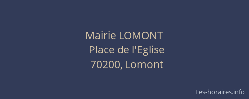 Mairie LOMONT
