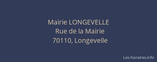 Mairie LONGEVELLE