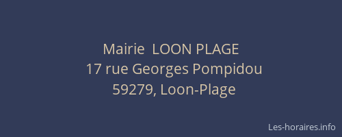 Mairie  LOON PLAGE