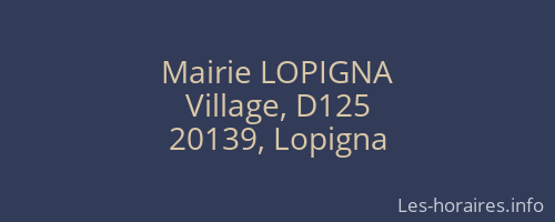 Mairie LOPIGNA