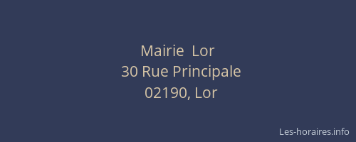 Mairie  Lor