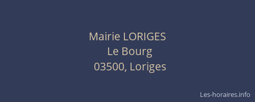 Mairie LORIGES