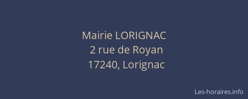 Mairie LORIGNAC