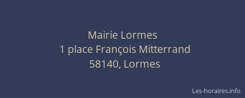 Mairie Lormes