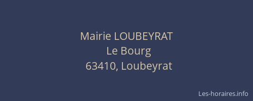 Mairie LOUBEYRAT
