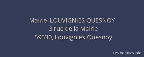Mairie  LOUVIGNIES QUESNOY