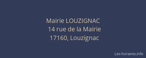 Mairie LOUZIGNAC