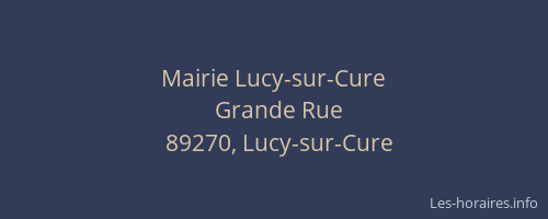 Mairie Lucy-sur-Cure